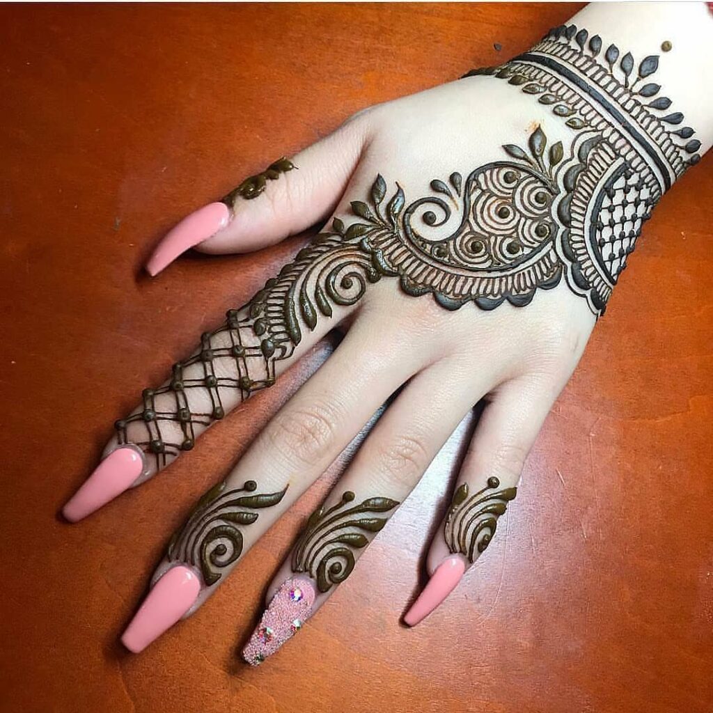 Arabic Front Finger Mehndi Designs