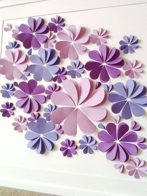 Floral room decoration with paper