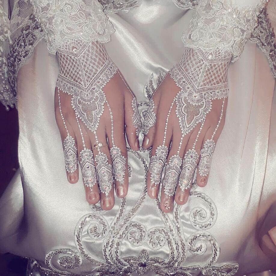 White Bridal Mehndi Design