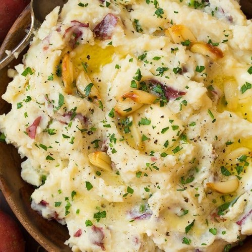 Mashed Garlic Roasted Potatoes