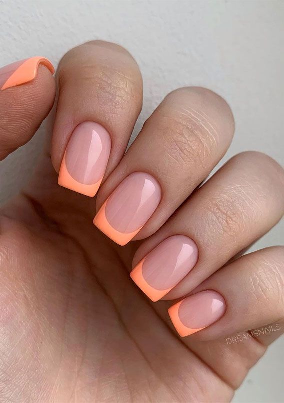 A cheerful French manicure
