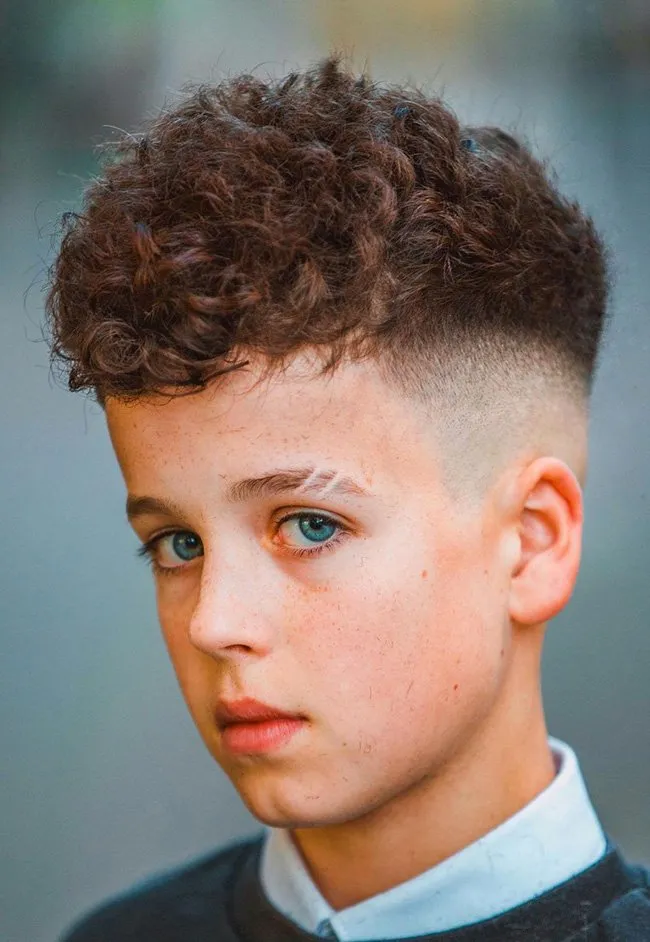 Curly Top with Tapered Sides